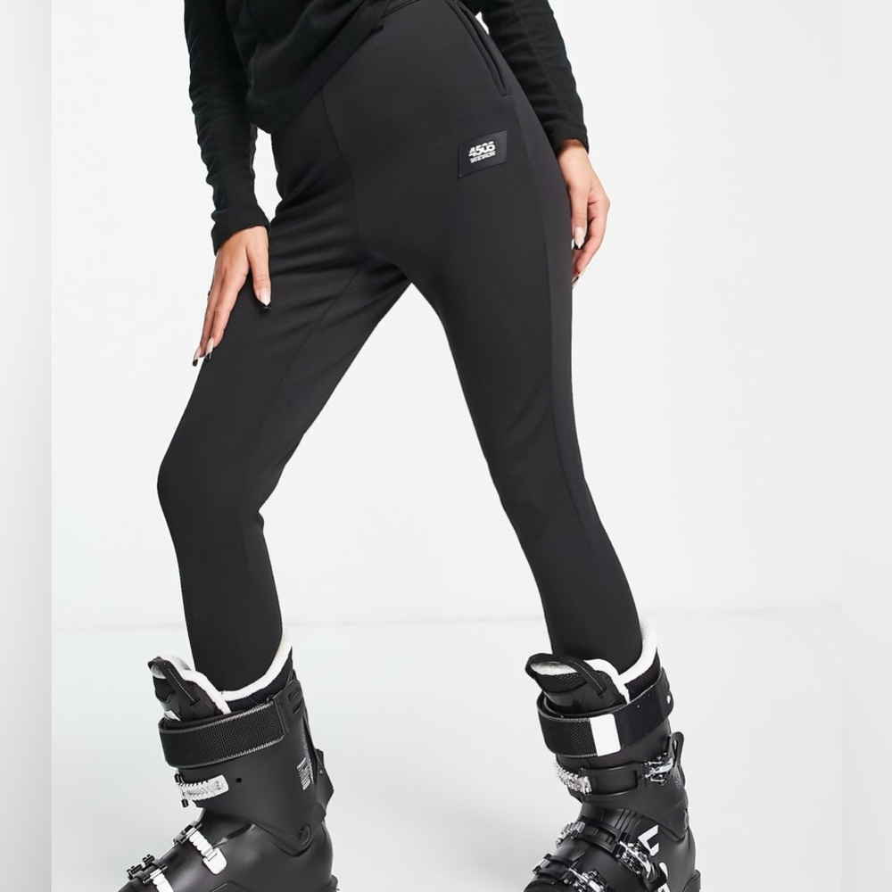 New ASOS Black Snow Ski Stirrups Leggings size 10 NWT